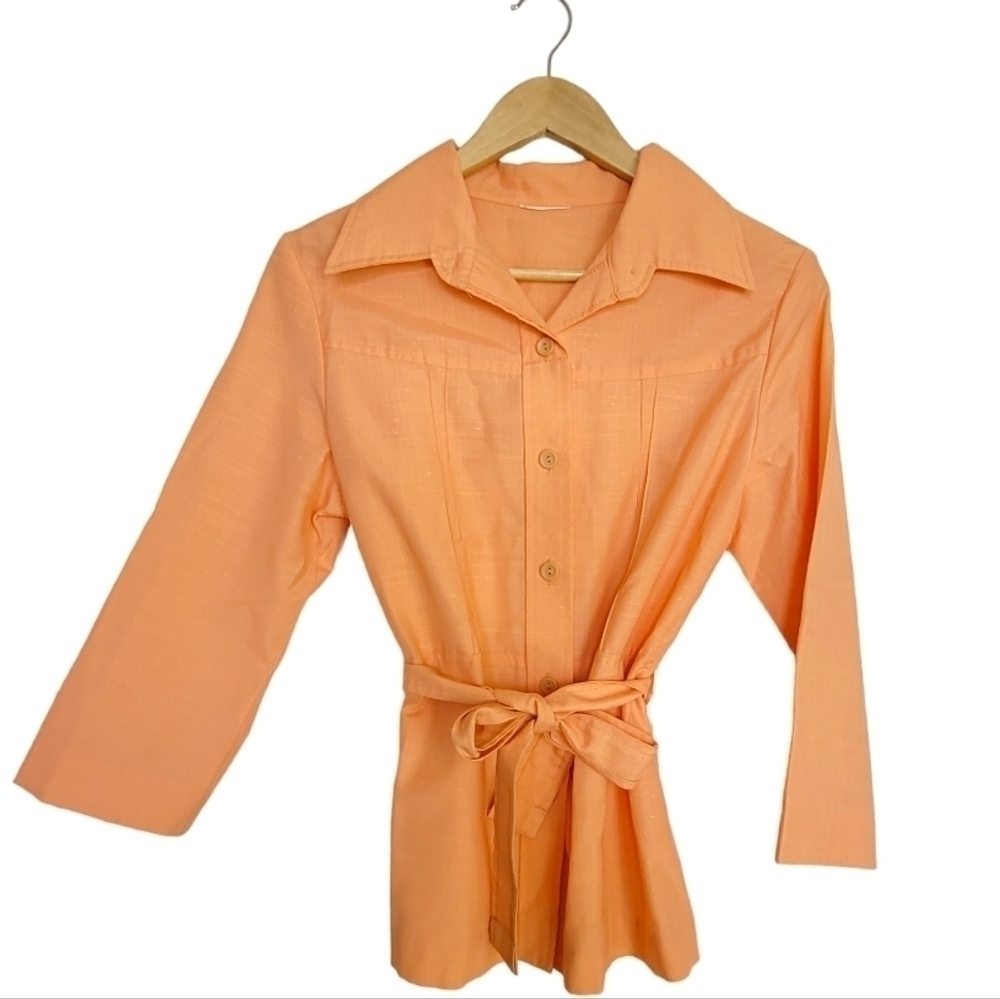 Vintage 70s Button Down Shirt with Belt
